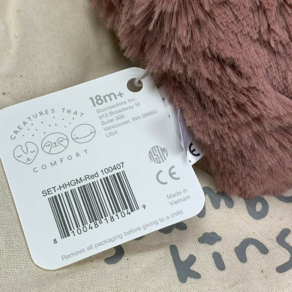 Slumberkins Scarlet Hedgehog Mini Silken Plush Valentine Bag Limited Ed New - Picture 6 of 8